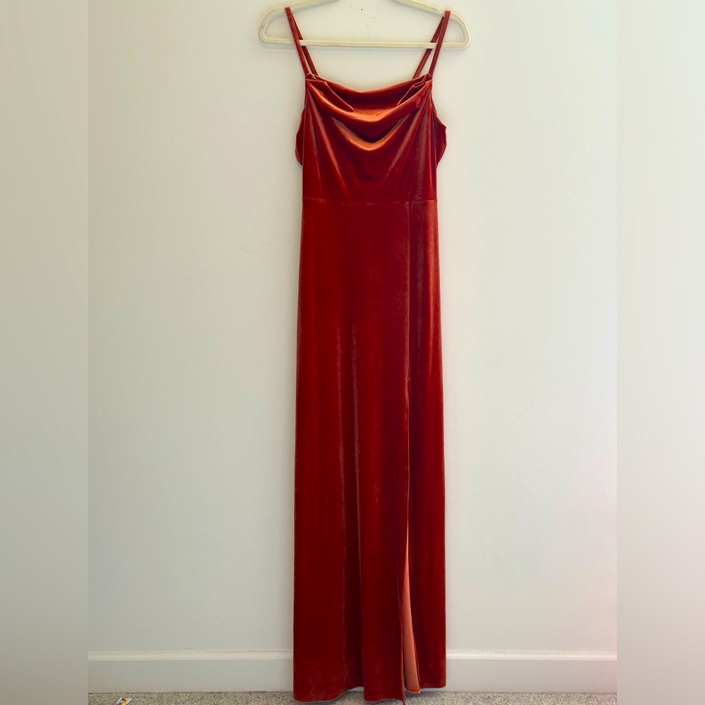 Birdy Grey Ash Velvet Dress - Burnt Orange
